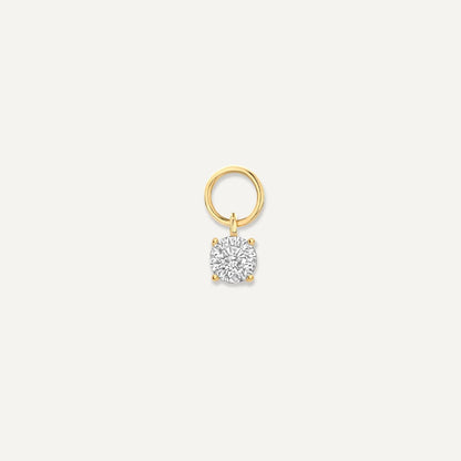 Round Cut Moissanite Hoop Charm