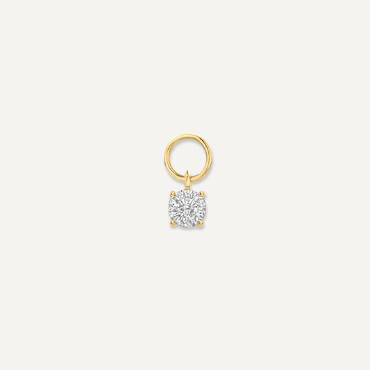 Round Cut Moissanite Hoop Charm
