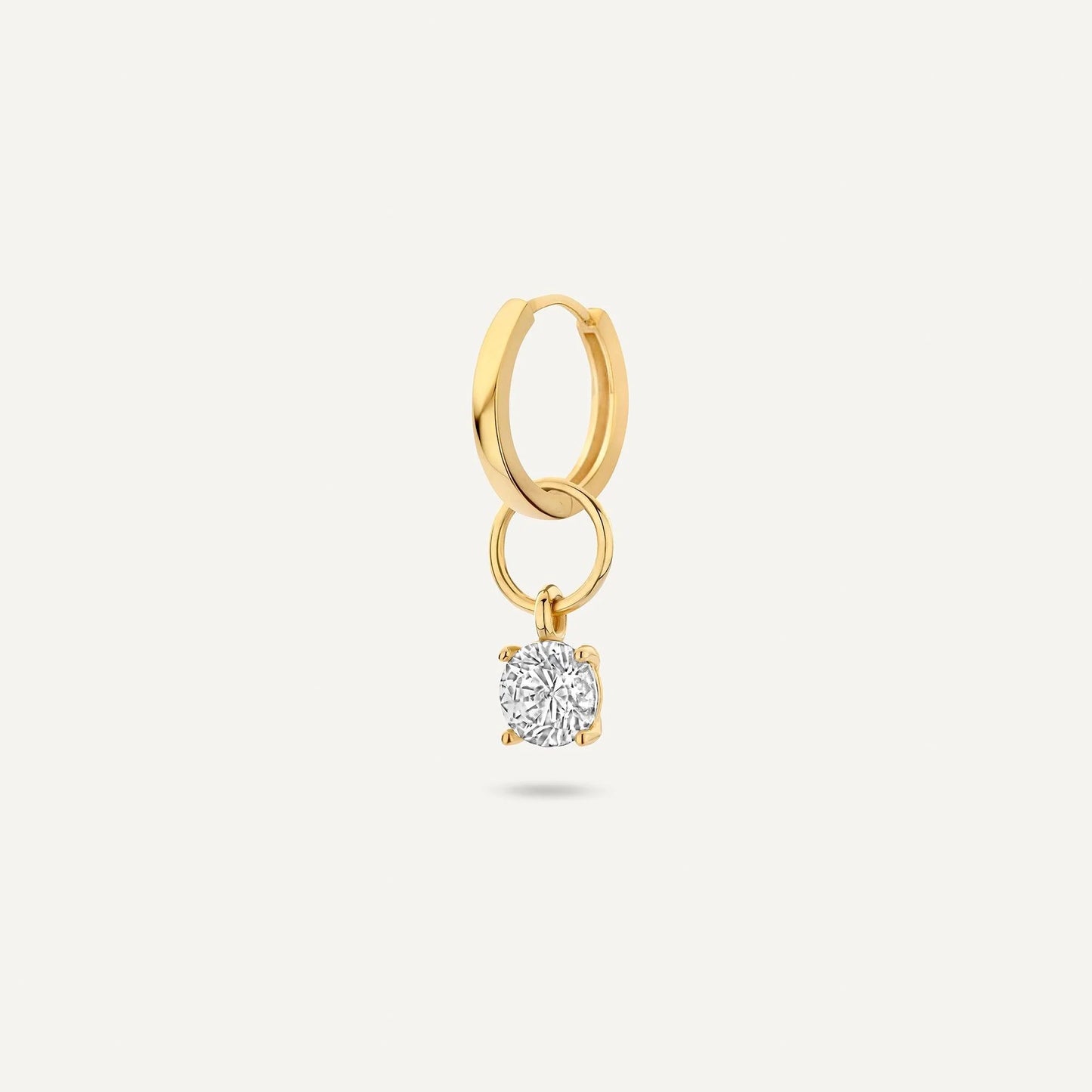 Round Cut Moissanite Hoop Charm