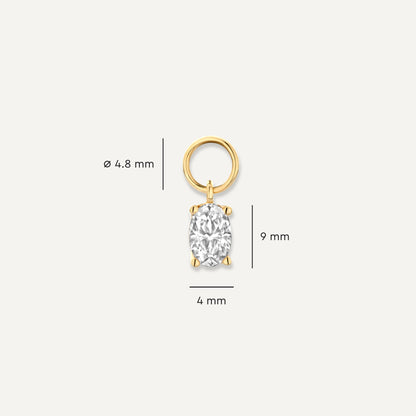 Oval Cut Moissanite Hoop Charm