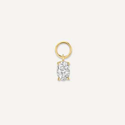 Oval Cut Moissanite Hoop Charm