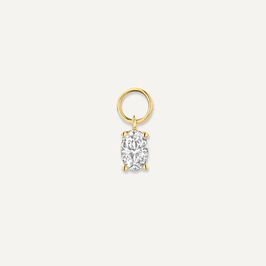 Oval Cut Moissanite Hoop Charm