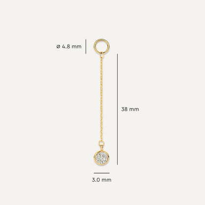 Round Cut Cubic Zirconia Drop Hoop Charm