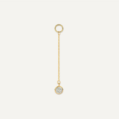 Round Cut Cubic Zirconia Drop Hoop Charm