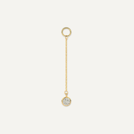 Round Cut Cubic Zirconia Drop Hoop Charm