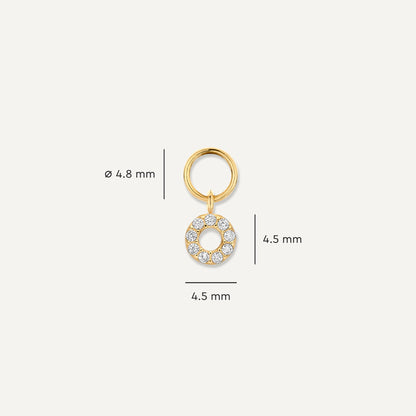 Pave Moissanite Halo Hoop Charm
