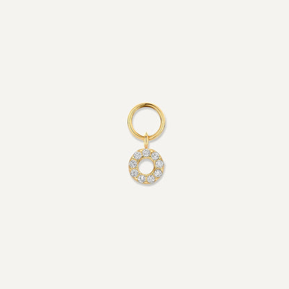 Pave Moissanite Halo Hoop Charm