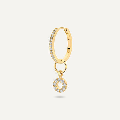 Pave Moissanite Halo Hoop Charm