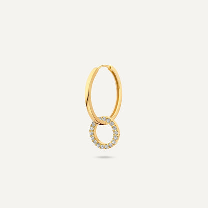 Solo Pave Moissanite Halo Hoop Charm
