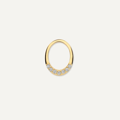 Solo Moissanite Oval Hoop Charm