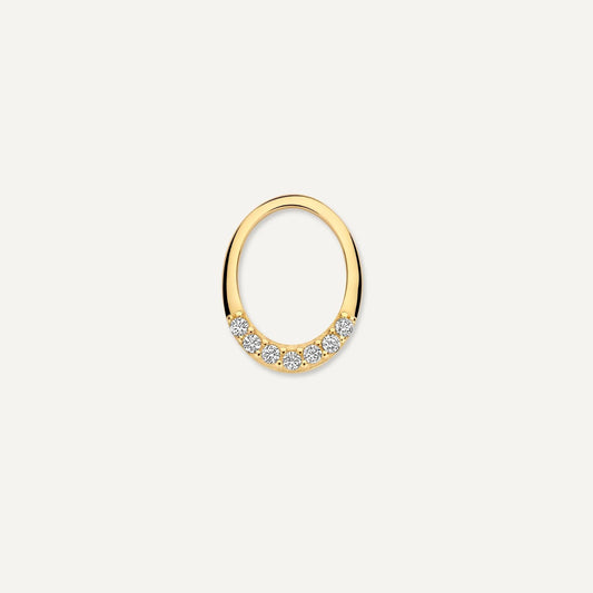 Solo Moissanite Oval Hoop Charm
