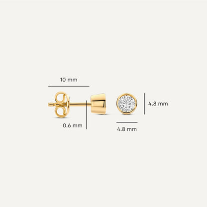 Round Cut Cubic Zirconia Studs