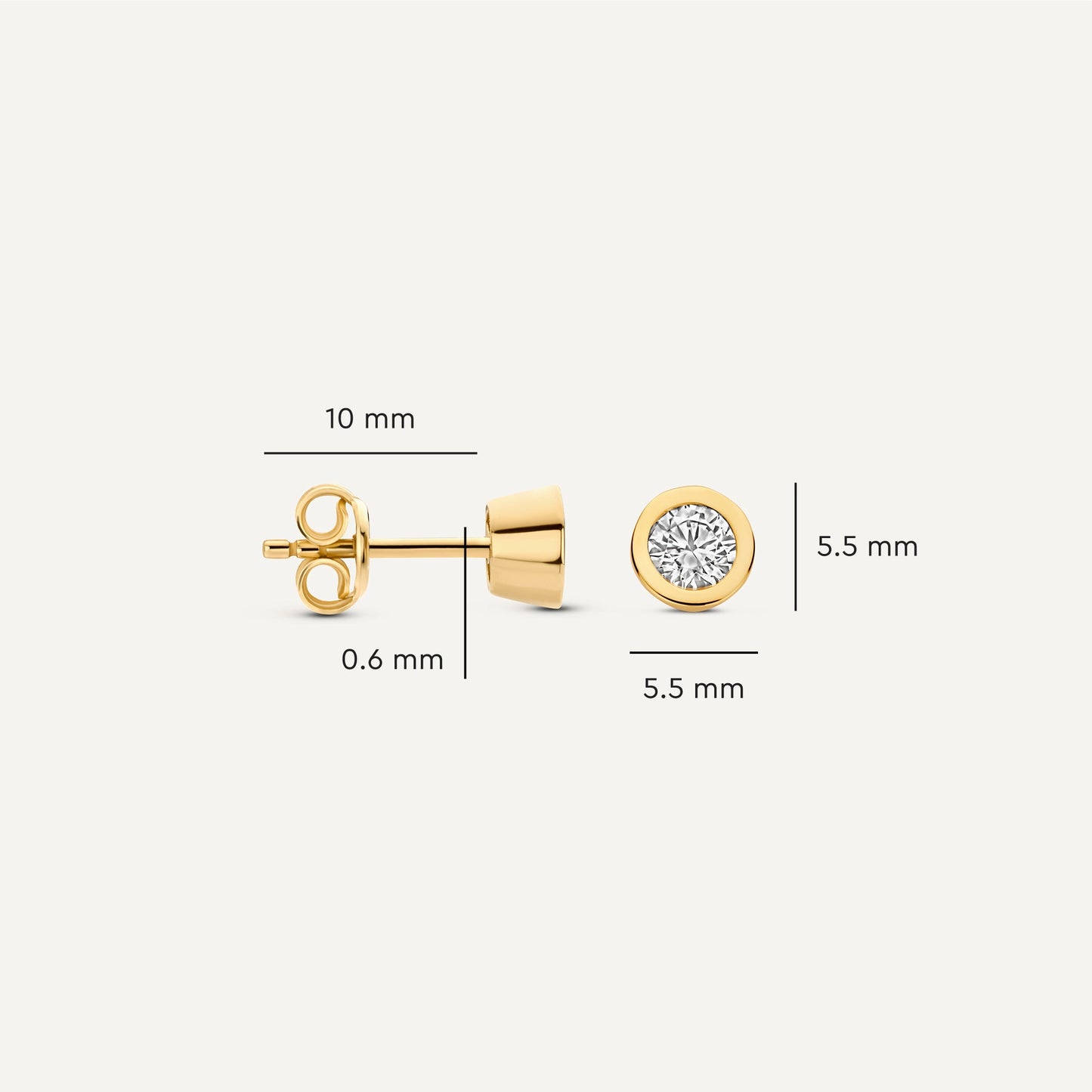 Bezel Set Cubic Zirconia Studs