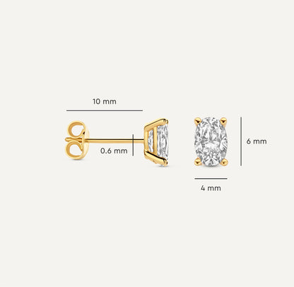 Oval Cut Cubic Zirconia Studs
