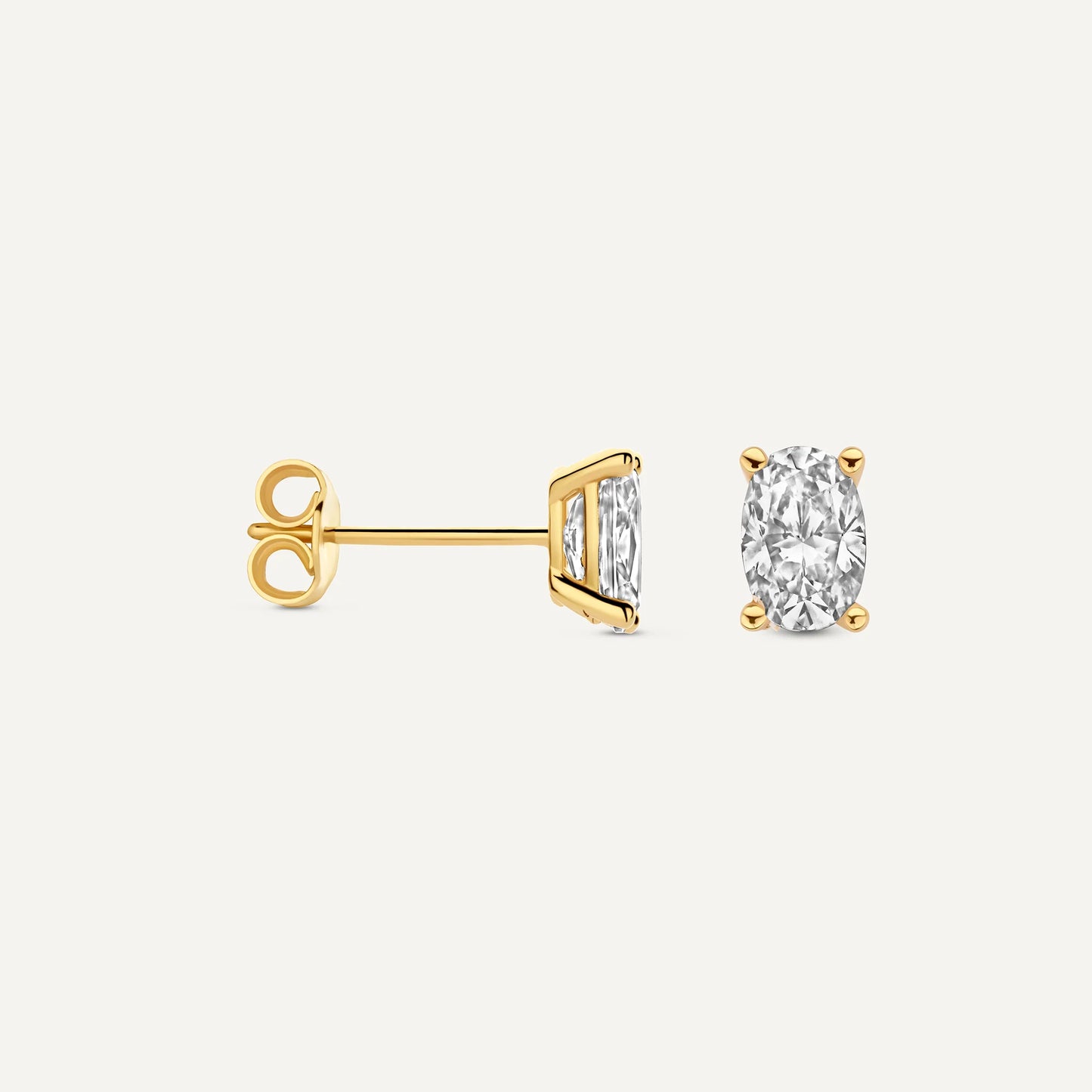 Oval Cut Cubic Zirconia Studs