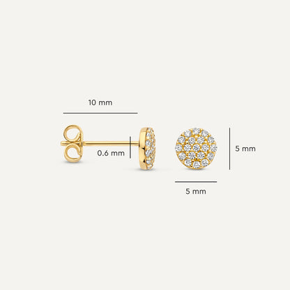 Pave Moissanite Round Studs