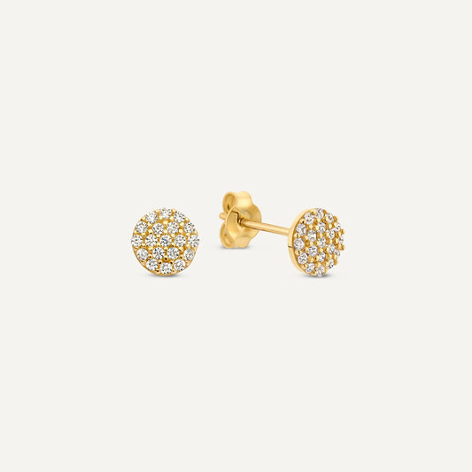Pave Moissanite Round Studs
