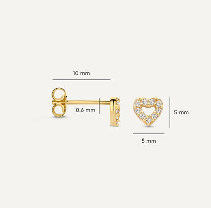 Pav¨¦ Cubic Zirconia Open Heart Studs