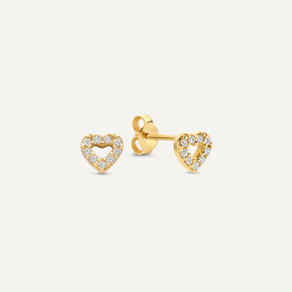 Pav¨¦ Cubic Zirconia Open Heart Studs