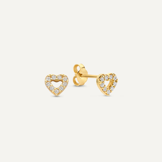 Pav¨¦ Cubic Zirconia Open Heart Studs