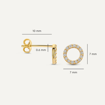 Pav¨¦ Cubic Zirconia Halo Studs
