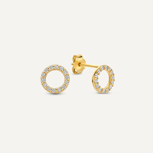 Pav¨¦ Cubic Zirconia Halo Studs