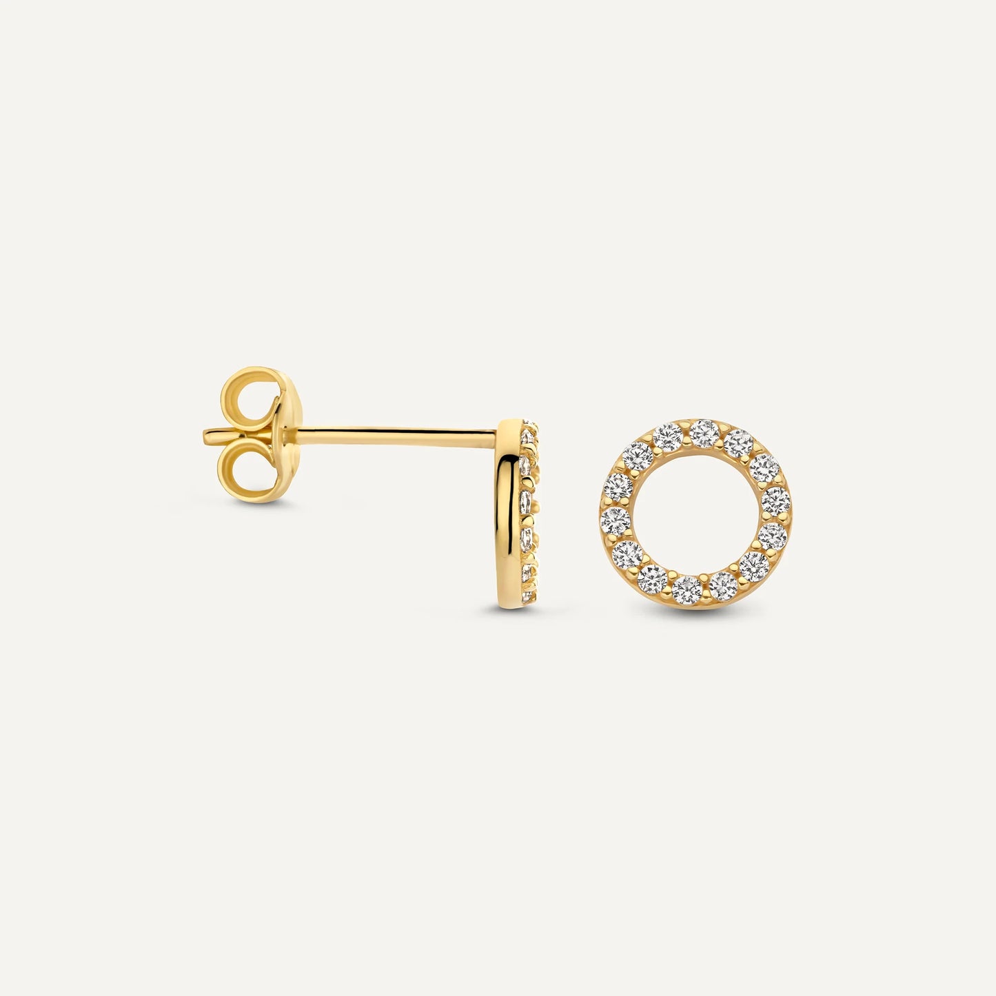 Pav¨¦ Cubic Zirconia Halo Studs