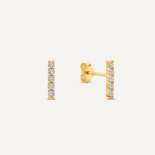 Pav¨¦ Cubic Zirconia Bar Studs