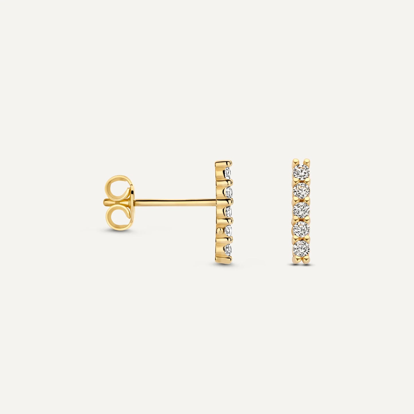 Pav¨¦ Cubic Zirconia Bar Studs