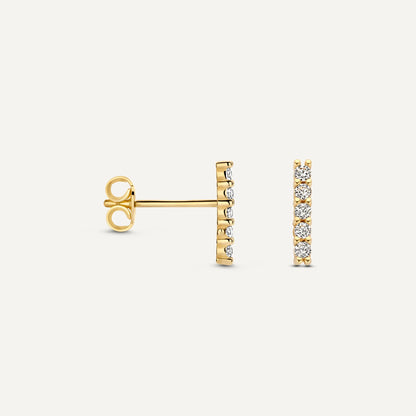 Pav¨¦ Cubic Zirconia Bar Studs