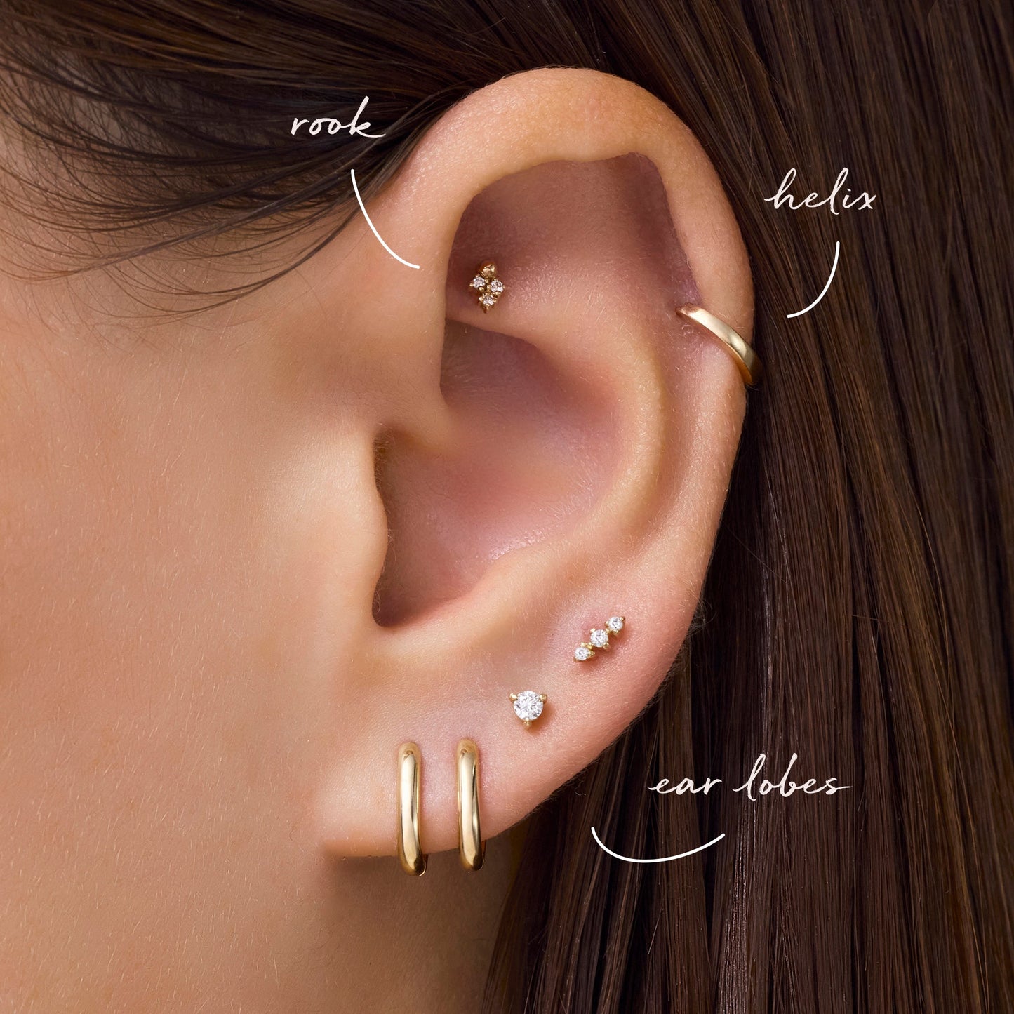 Threefold Diamond Bar Piercing (0.02 ct)