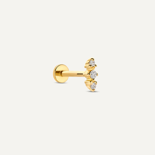 Threefold Diamond Bar Piercing (0.02 ct)