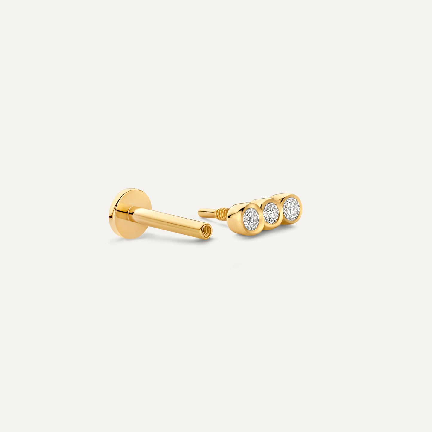 Threaded Diamond Bezel Set Piercing (0.03 ct)