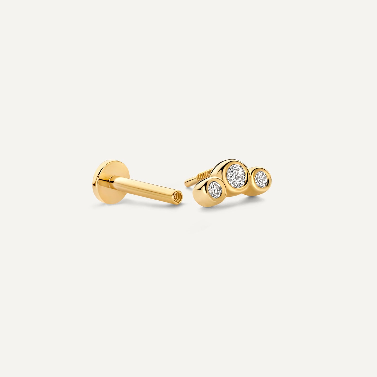 Diamond Bezel Set Curved Piercing (0.03 ct)