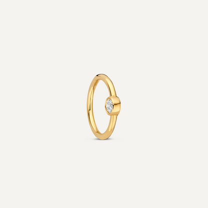 Solo Diamond Bezel Set Daith Hoop Piercing (13mm) (0.06 ct)