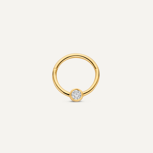 Solo Diamond Bezel Set Daith Hoop Piercing (13mm) (0.06 ct)