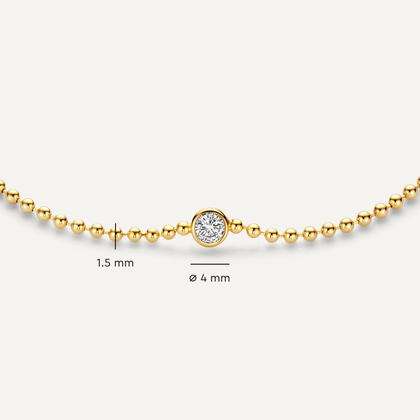 Solo Bezel Set Moissanite  Beaded Bracelet