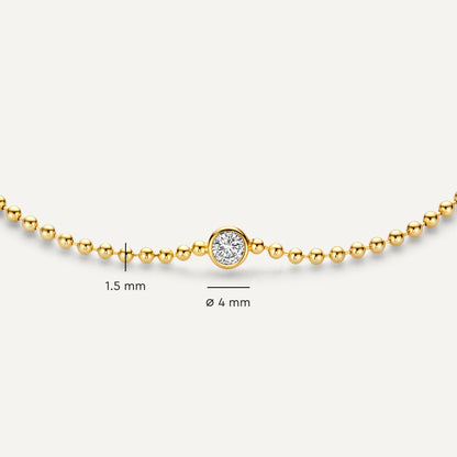 Solo Bezel Set Moissanite  Beaded Bracelet