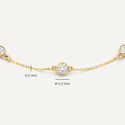 Stationed Bezel Set Cubic Zirconia Bracelet