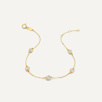 Stationed Bezel Set Cubic Zirconia Bracelet