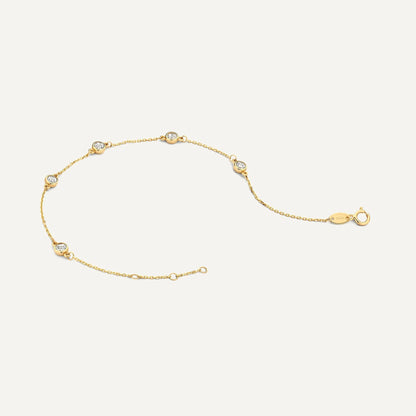 Stationed Bezel Set Cubic Zirconia Bracelet