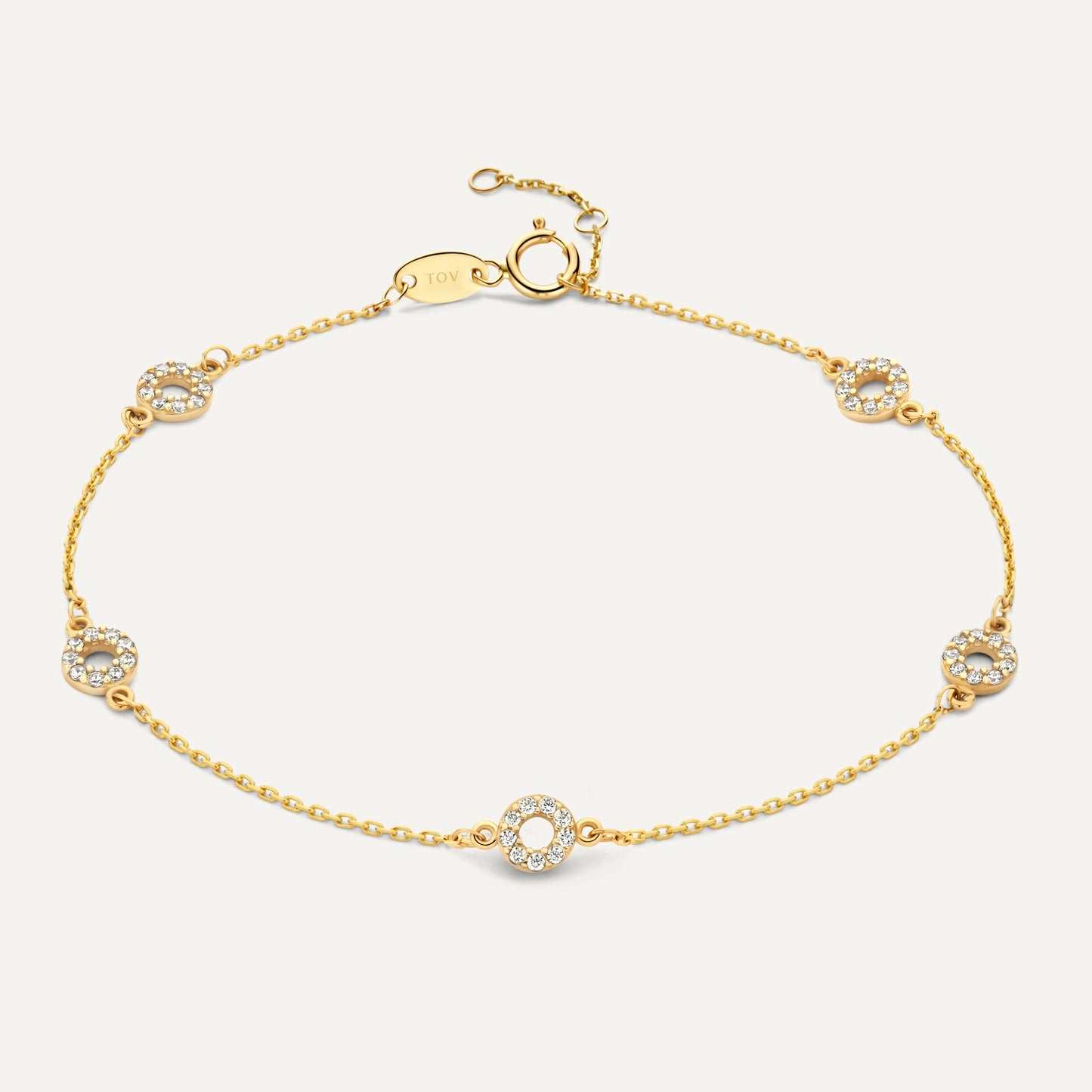 Stationed Pav¨¦ Cubic Zirconia Halo Bracelet