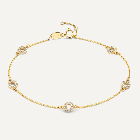 Stationed Pav¨¦ Cubic Zirconia Halo Bracelet