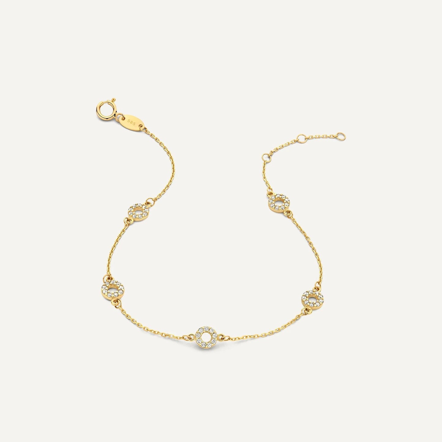 Stationed Pav¨¦ Cubic Zirconia Halo Bracelet