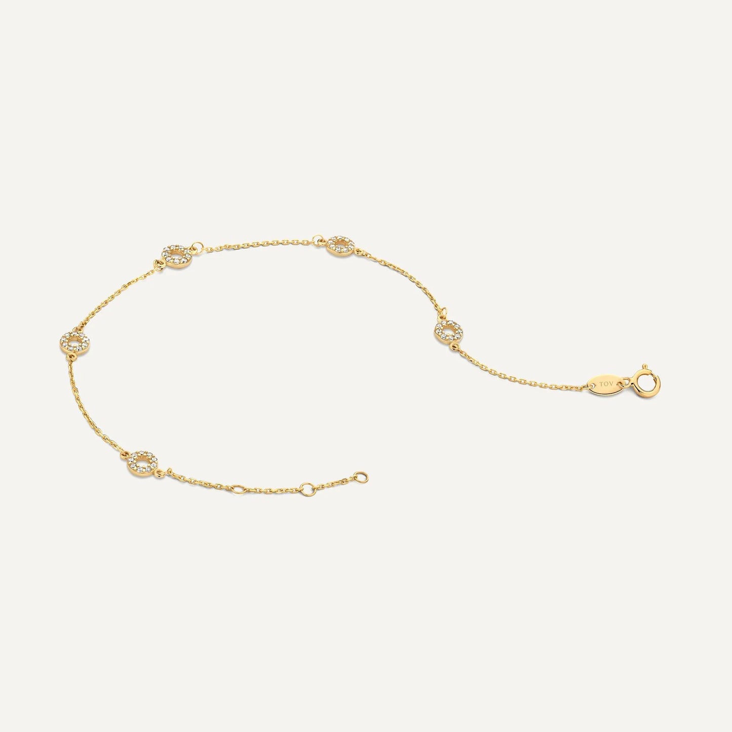 Stationed Pav¨¦ Cubic Zirconia Halo Bracelet