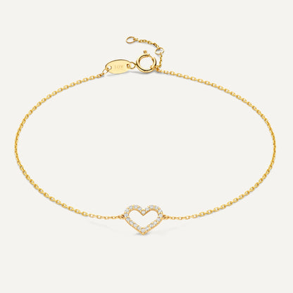 Pav¨¦ Cubic Zirconia Open Heart Bracelet