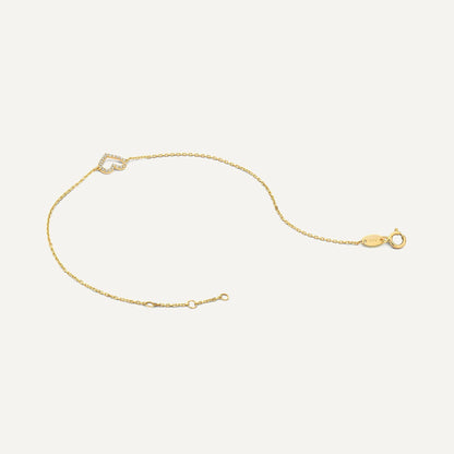 Pav¨¦ Cubic Zirconia Open Heart Bracelet