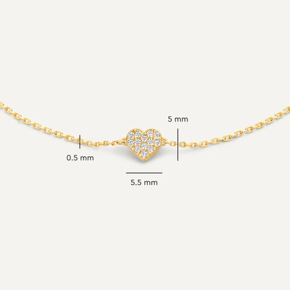 Pav¨¦ Cubic Zirconia Heart Bracelet
