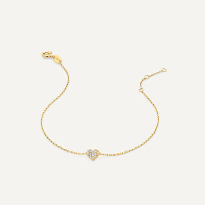 Pav¨¦ Cubic Zirconia Heart Bracelet