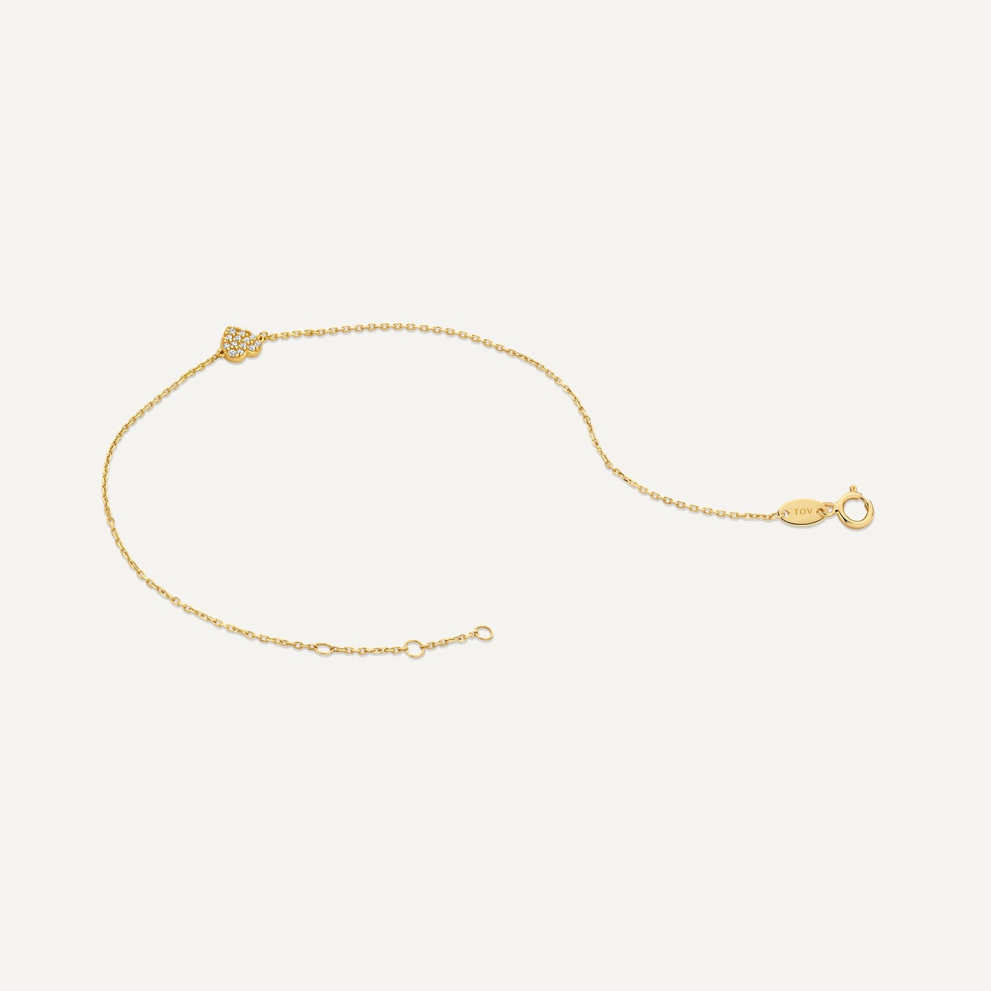 Pav¨¦ Cubic Zirconia Heart Bracelet